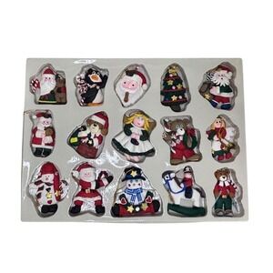 VTG Faux Dough Kids Christmas Ornaments Box Set Unbreakable